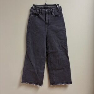 Good American Womens Good Waist High Rise Cropped Palazzo Jeans Size 10/30 Goth